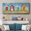Bright Beach Huts - Toile encadrée-1820834584
