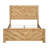 Natural Finish Panel Bed Chevron Pattern Wooden Rustic Bedroom Furniture 1Pc-1998190694