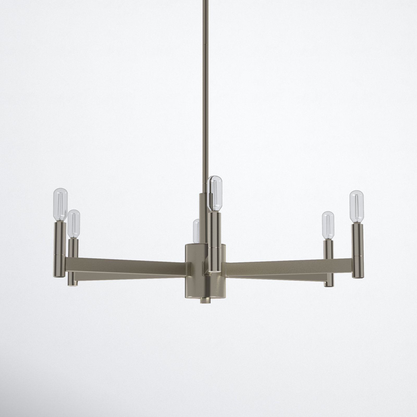 Tuscany Dimmable Chandelier, Satin Nickel,  9.25'' H X 35.5'' W X 35.5'' D