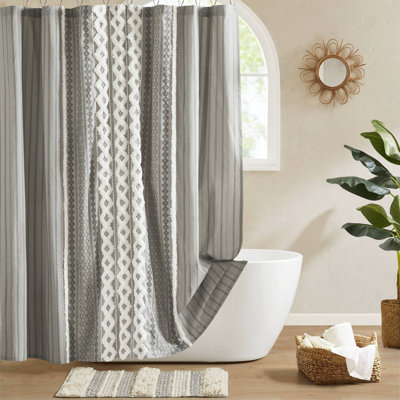 Imani 100% Cotton Tufted Chenille Shower Curtain