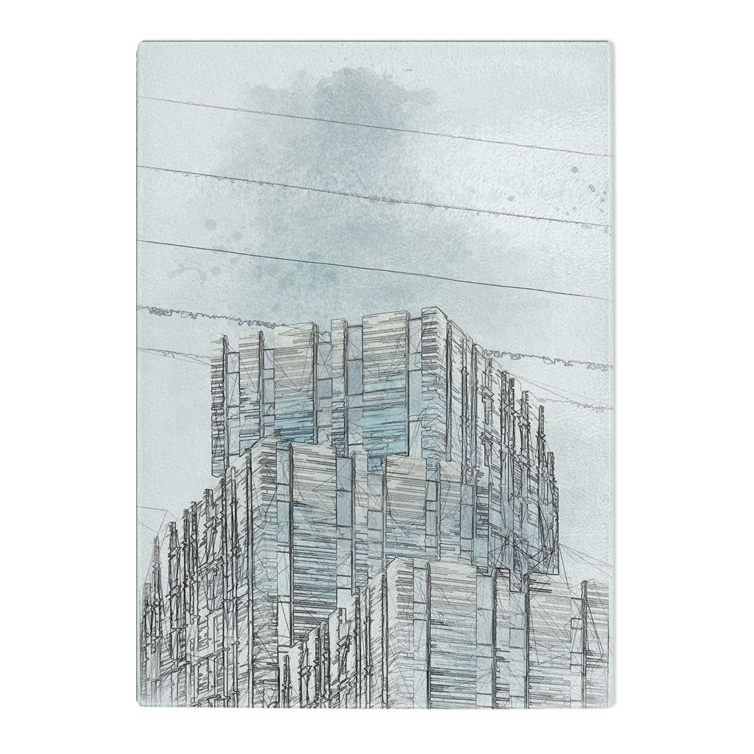 Tempered Glass Sketching the Architecture Vol.9 Chopping Board