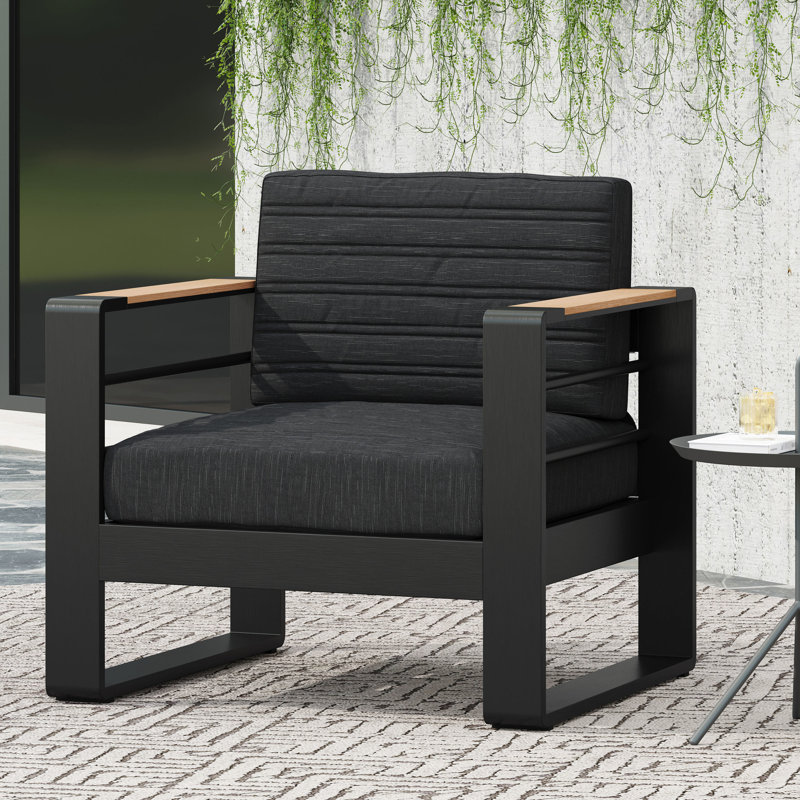 Fauteuil club à structure en aluminium - stable, eau, latte classique, structure extérieure l 31,44 po, coussins d'eau, latte ouverte, P 27,25 po