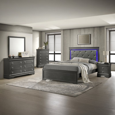 Mylhana Upholstered Standard 5 Piece Bedroom Set by House of Hampton