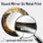 Samith Gold Black Spiral Poteries I - Abstract Spirals Large Mirror, Gold Round Unique Wall Mirror Decor, Printed Metal Art-244809287