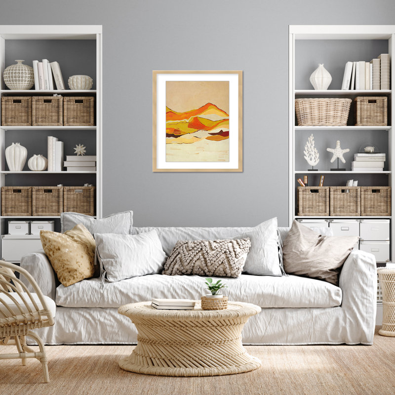 Nature Inspired Dawn's Horizon Trptych, 16" H x 16" W, Framed Matted Print, Beige