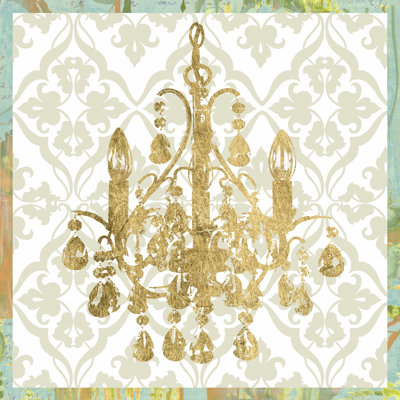 «Damask Chandelier IV» par Jennifer Goldberger, impression sur toile tendue