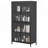  Metal Storage Cabinet With Tempered Glass Doors, Accent Cabinet With Adjustable Shelves