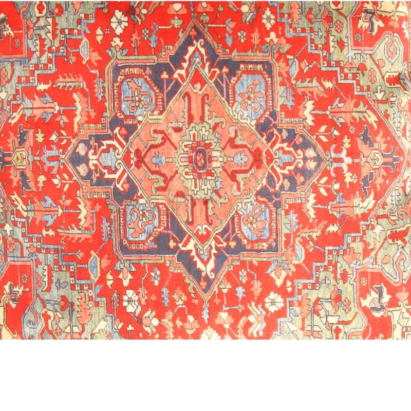 Velvet Oriental Square Pillow Cover & Insert, 20" H x 20" W, Rust