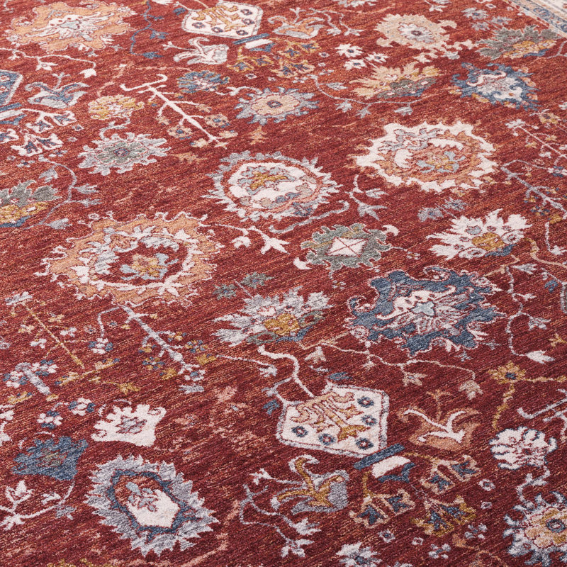 Red and Ivory Blue Hand-Knotted Oriental Rug, 8' x 10'