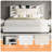 47.2" Bookcase Upholstered Full Size Bed Frame with 4 Storage Drawers,White-1141740870-1141740869