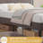 Full Size Bed Frame with LED Light and Charging Station, Platform Bed with Upholstered Headboard, No Box Spring Needed-410524478-410524477