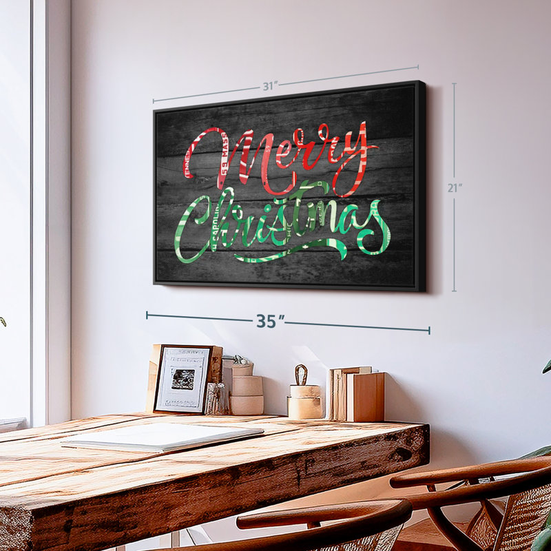 Impression sur toile «Merry Christmas», H 21 po x l 31 po