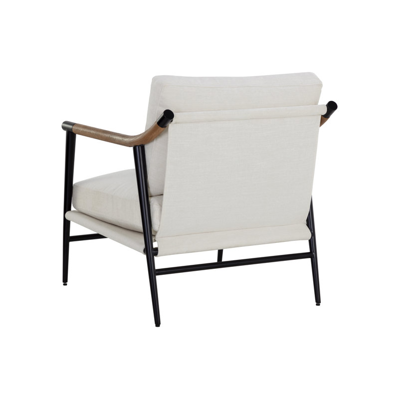 Vineeta Lounge Chair, Cream Polyester