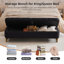 Banc de rangement 63 po pour chambre avec pattes dorées et coussin d'accoudoir mobile 63 po-1439877620