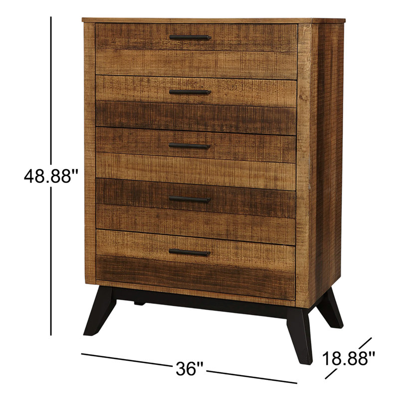Bixie 36'' W 5 - Drawer Dresser