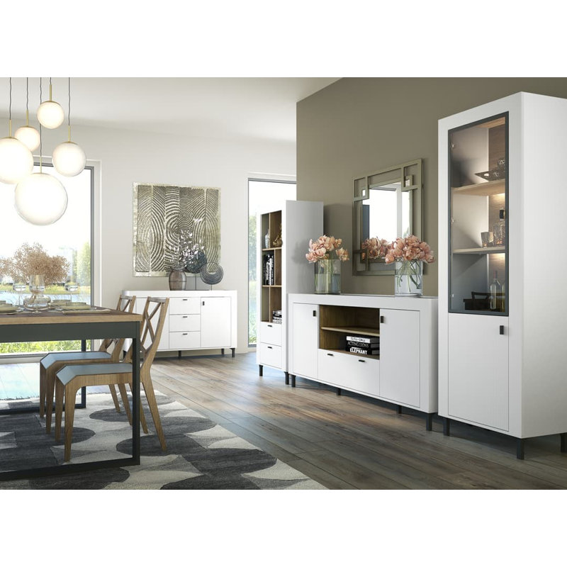 Naveena 137cm Sideboard, White/Oak