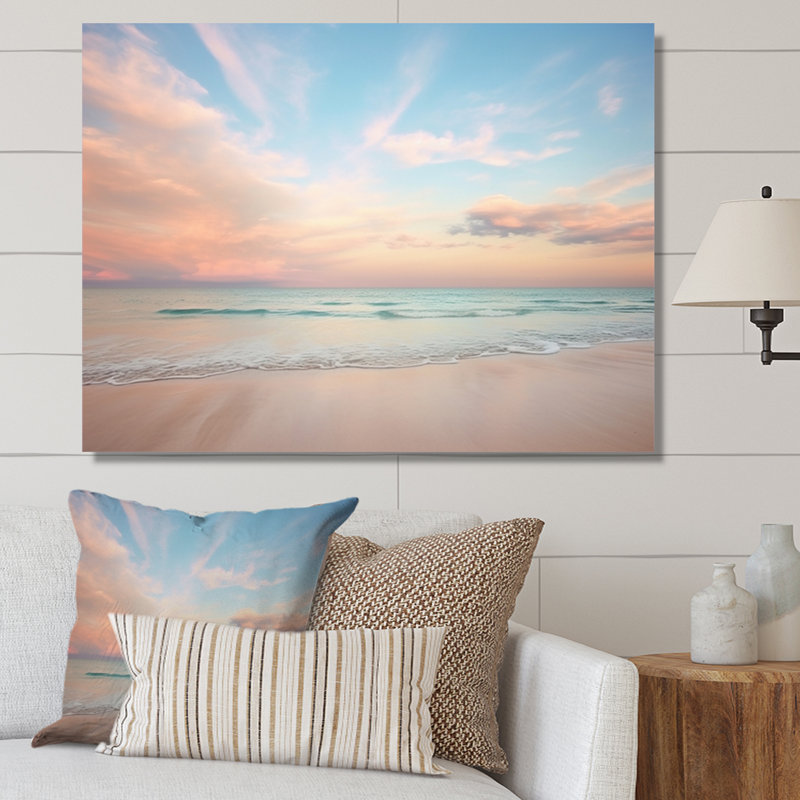 «Peach Sky Photo Astral Symphony V» - art mural ciel, H 30 po x l 40 po x P 1,5 po, Toile tendue
