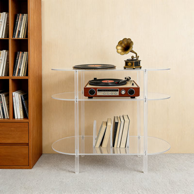 Étagère de rangement moderne en vinyle pour lecteur de disques à 3 niveaux