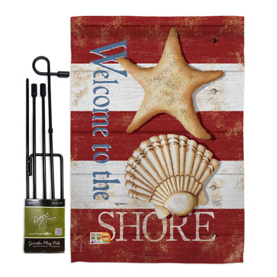 « welcome to the shore impressions », 2 faces de polyester 18,5 x 13 po ensemble de drapeau