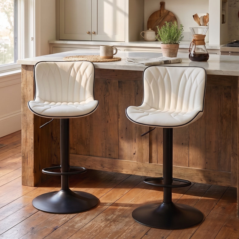 Tabouret de bar Denan, Blanc