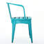 Bistro d'extérieur bleu sarcelle 3 pièces, métal, thermolaqué, eau, table 30 po, l 16,25 po, chaises en fer 3, 24,16 po W & D, thermolaqué, durable-24345077