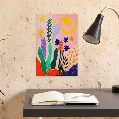 Colorful Dream Garden Abstract Colorful Dreamy Nature Summer Wall Art Print 1 Piece Wrapped Canvas Wall Art