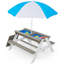Wooden Kids Picnic Table/ Sand And Water Table With Umbrella/ Activity Table For Outdoor Backyard Patio Play