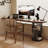 Nut-brown Half-circle Solid Wood desks-107971829