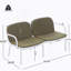 Causeuse d'extérieur en PP, structure blanche avec coussin vert-513791325