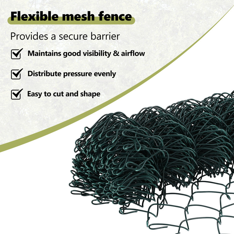 Vidaxl Fence With Posts Steel, Green, 160cm H x 1000cm W x 2.7cm D