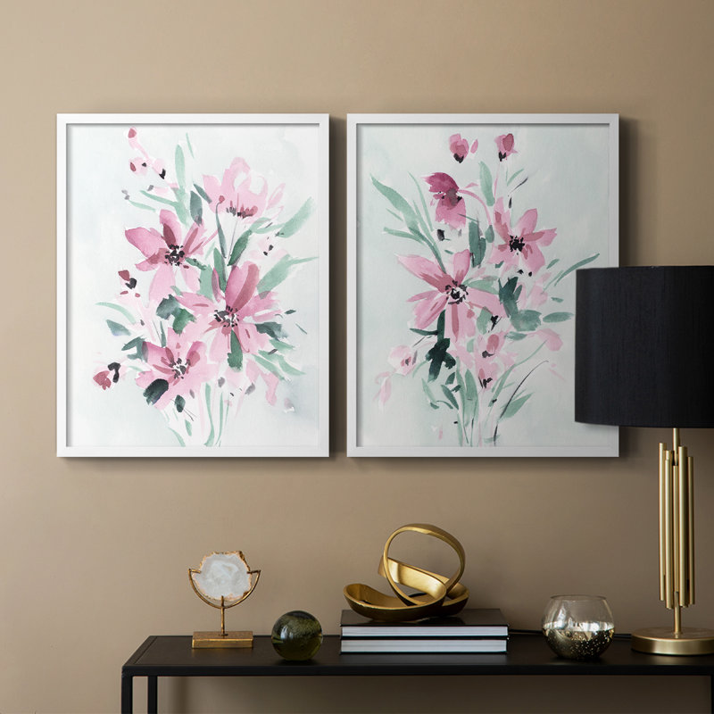Reproduction encadrée Posy Blooms I-Premium - prête à être accrochée - aucun clou requis - aucun clou requis, Blanc