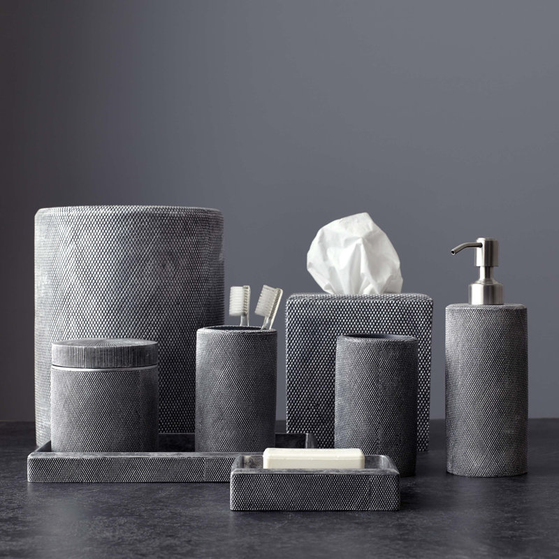 Silver Textured Resin Toothbrush Holder for Kids