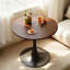 Table de salle à manger moderne 23,6 po avec plateau en panneau de fibres à densité moyenne et base en acier-1031838994-1031839020