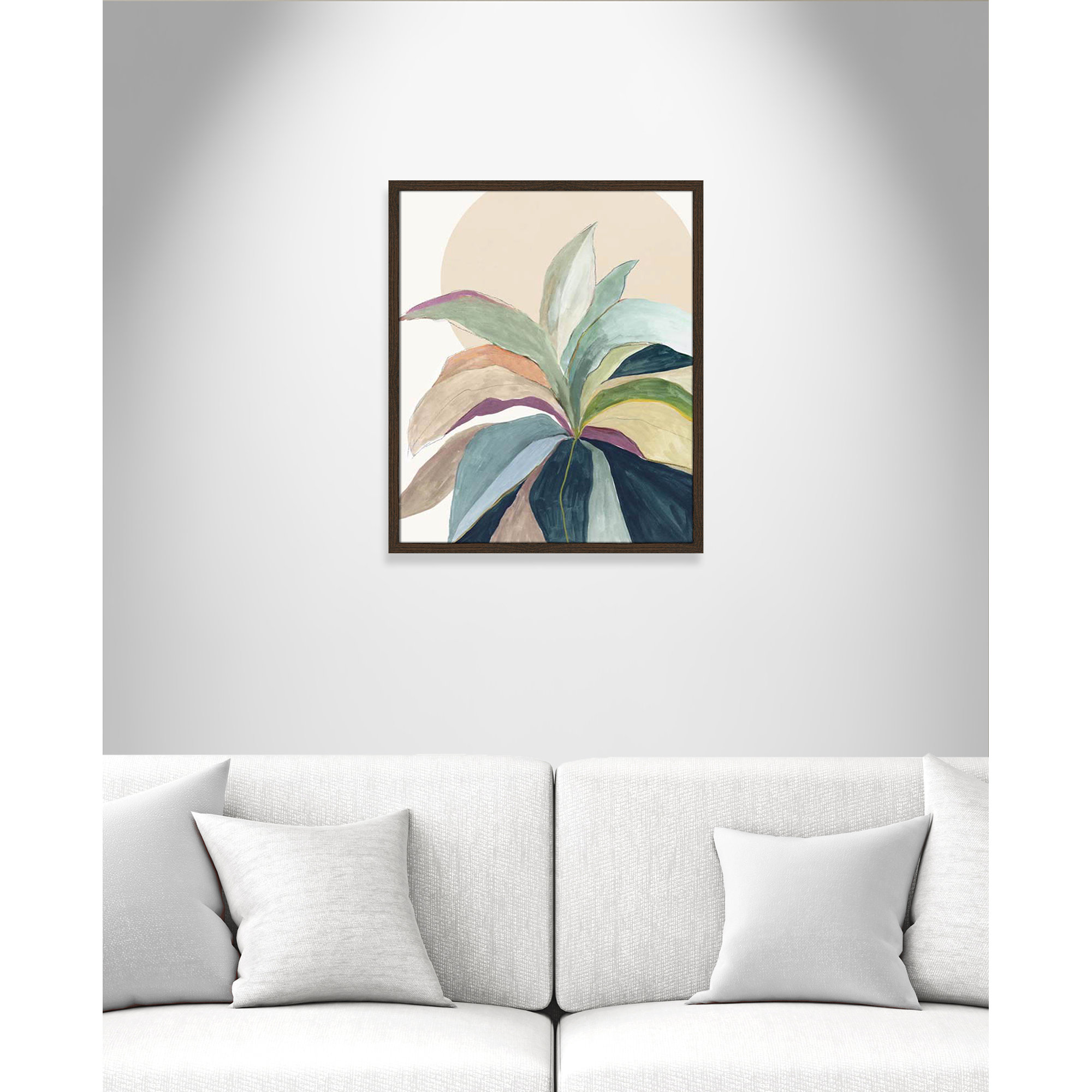 Sunny Bright Leaves II by Asia Jensen, 25.5" H x 21.5" W x 0.75" D, Walnut Slim Unmatted Picture Framed