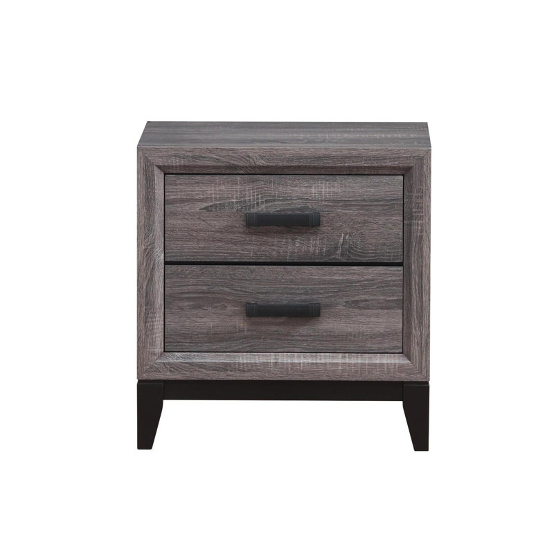 Table de chevet gris MIRAGE, Noir/gris