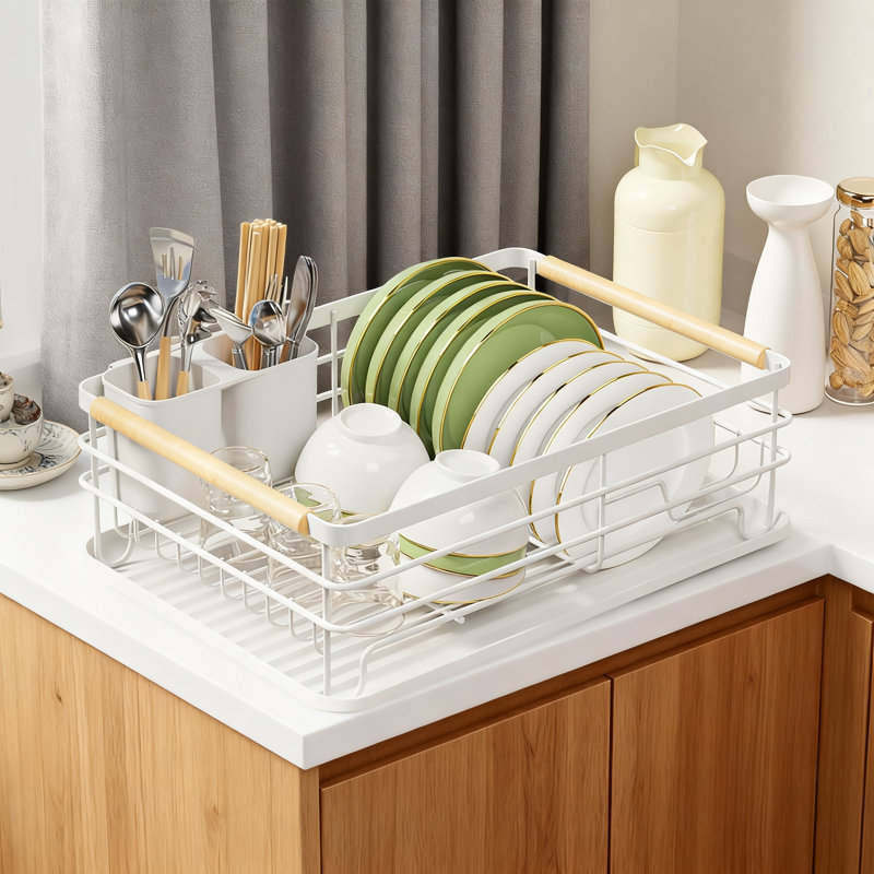 White Dish Racks for Kitchen Counter Drying Rack Kitchen