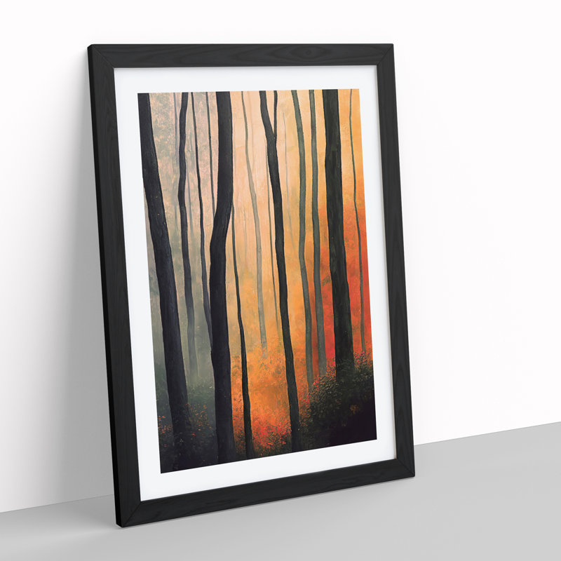 Autumnal Forest No.2 - Single Picture Frame Print, Black Framed, 46cm H x 34cm W x 2cm D