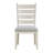 Casual Side Chairs Of 2 With Antique White Finish, Comfortable Textured Seat, Wood Frame Back 2, Fabric For Dining