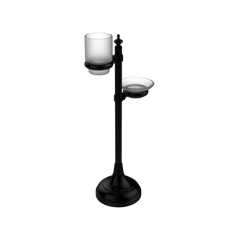 Porte-verres à anneaux multi-accessoires meuble-lavabo top, Noir mat