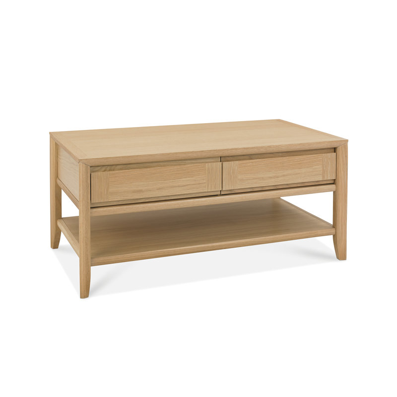 Izzie Four Leg Coffee Table with Storage, Brown, Brown