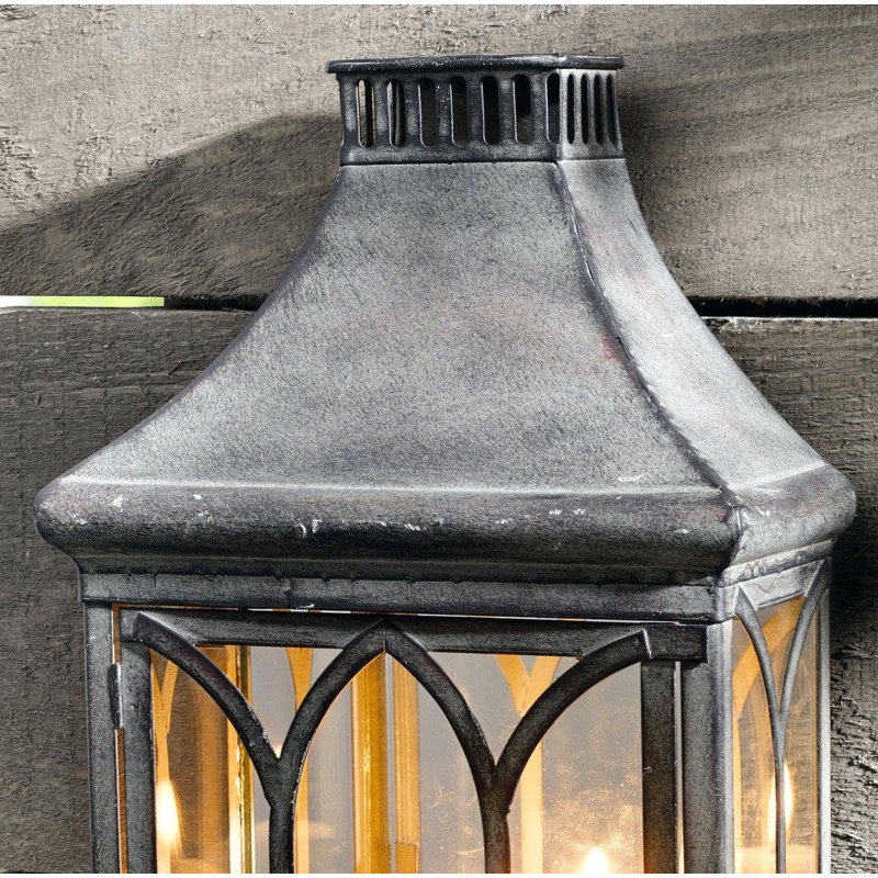Mirror Tall Metal and Glass Wall Sconce Candle Holder