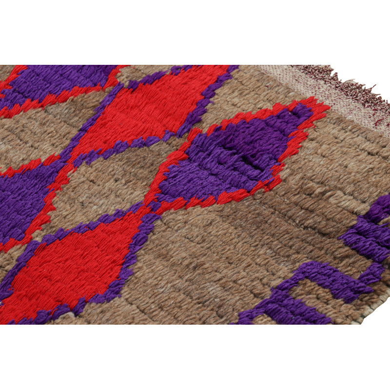 One-of-a-Kind 3'1X9'9 1950s Wool Area Rug