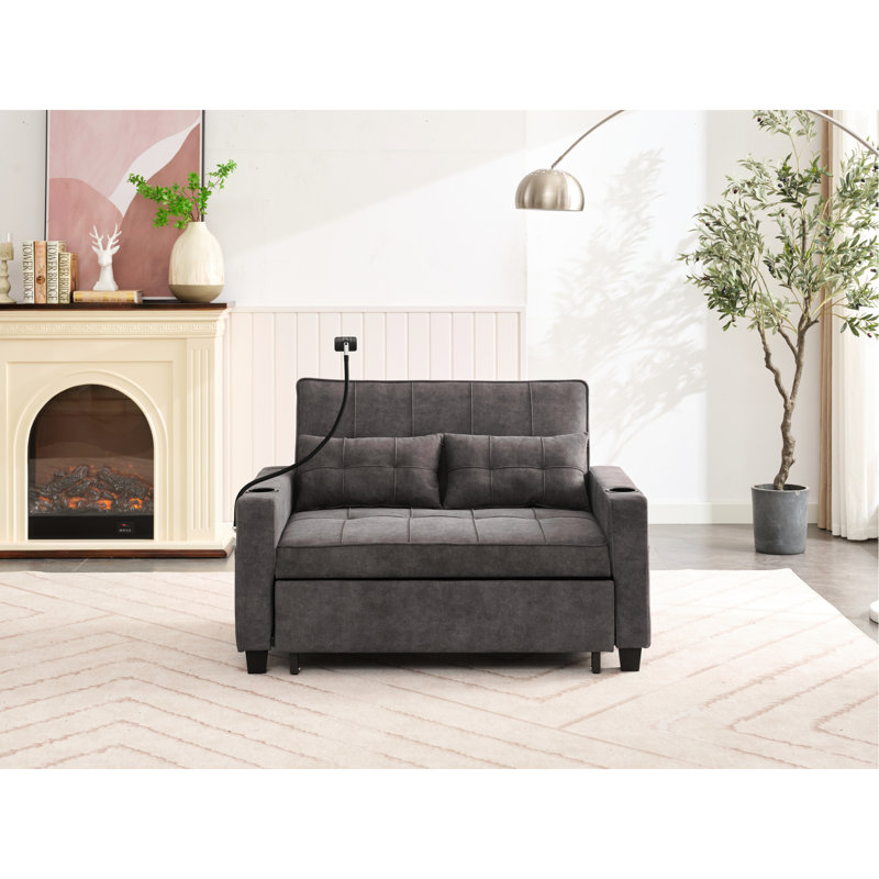 Futon-lit gris foncé pour petits espaces Living Compact