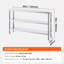 Table de préparation en acier inoxydable avec deux tablettes réglables, surface de travail robuste de qualité commerciale pour la cuisine, le barbecue, la maison et le garage.