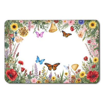 Tapis de bain Natural Flower Butterfly Decor, 36 X 24 po