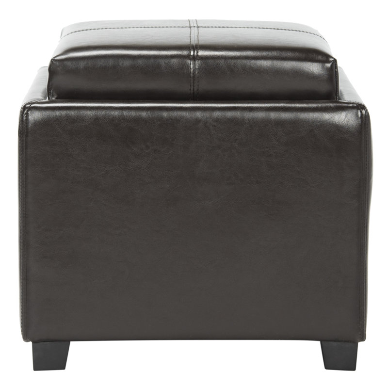 Motto Leather Ottoman, Brown Faux leather