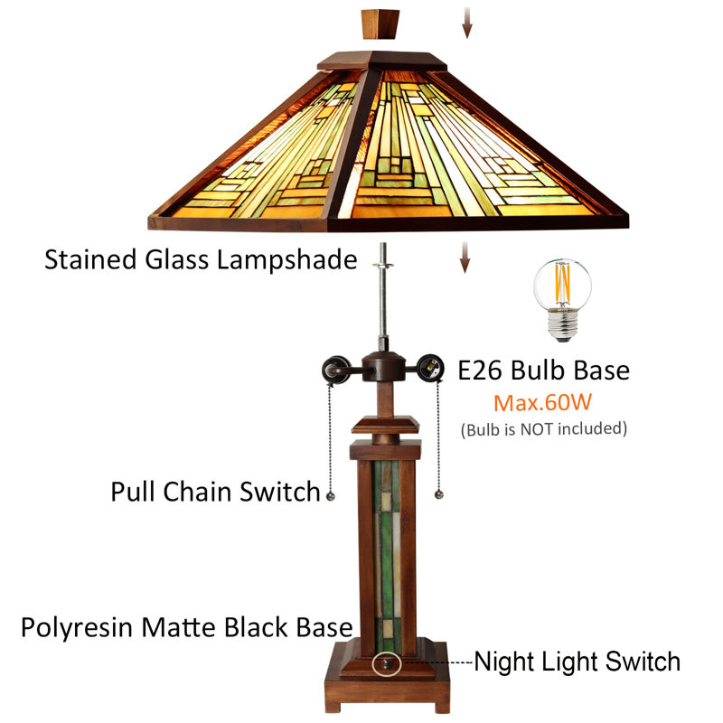 Lampe de table Union Tiffany 26 po Union Rustic