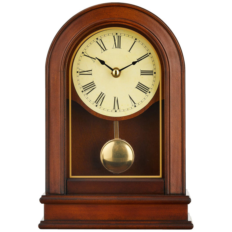 Clock, Table Top, Walnut Brown