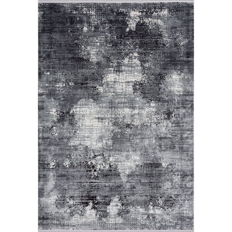 Tapis abstrait gris, Rectangle 7 pi 9 po x 10 pi 9 po
