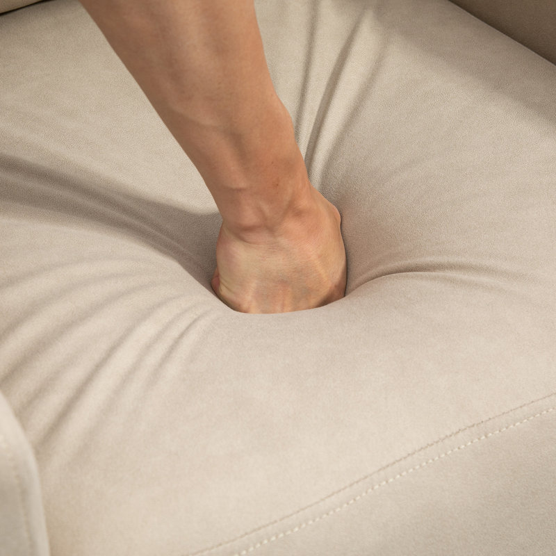 Fauteuil inclinable avec repose-pieds Califf, Crème